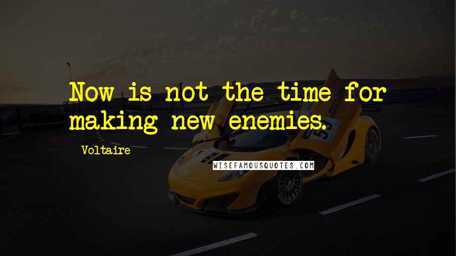 Voltaire Quotes: Now is not the time for making new enemies.