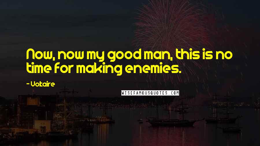 Voltaire Quotes: Now, now my good man, this is no time for making enemies.