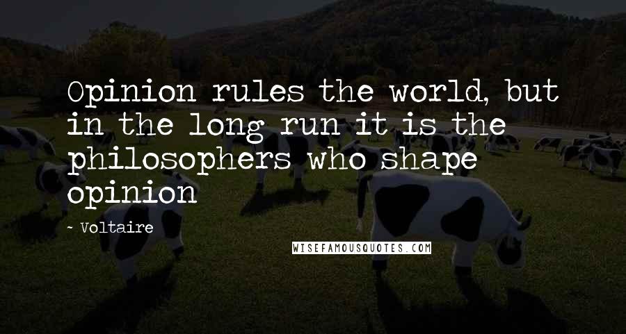 Voltaire Quotes: Opinion rules the world, but in the long run it is the philosophers who shape opinion