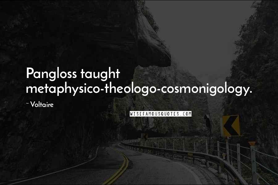Voltaire Quotes: Pangloss taught metaphysico-theologo-cosmonigology.