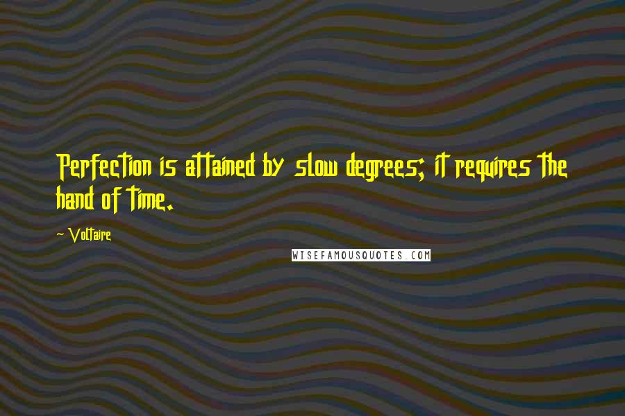 Voltaire Quotes: Perfection is attained by slow degrees; it requires the hand of time.