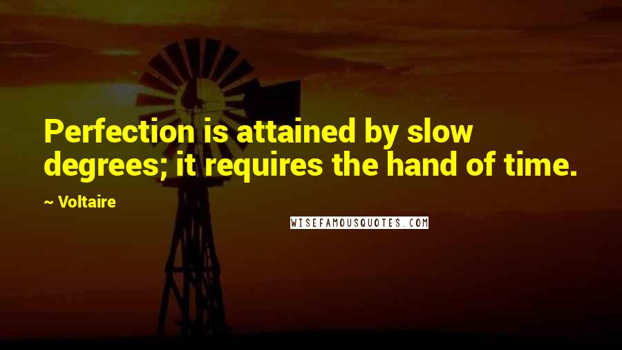 Voltaire Quotes: Perfection is attained by slow degrees; it requires the hand of time.