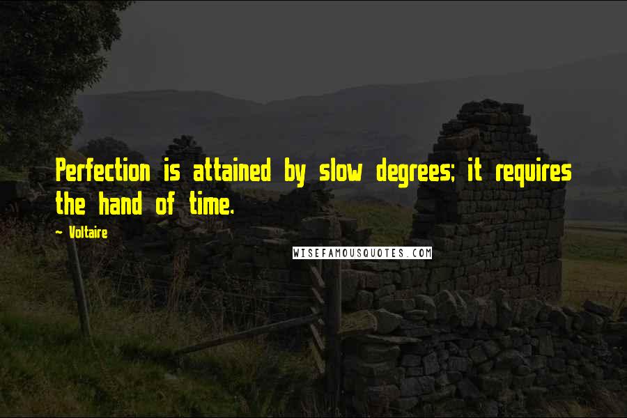 Voltaire Quotes: Perfection is attained by slow degrees; it requires the hand of time.