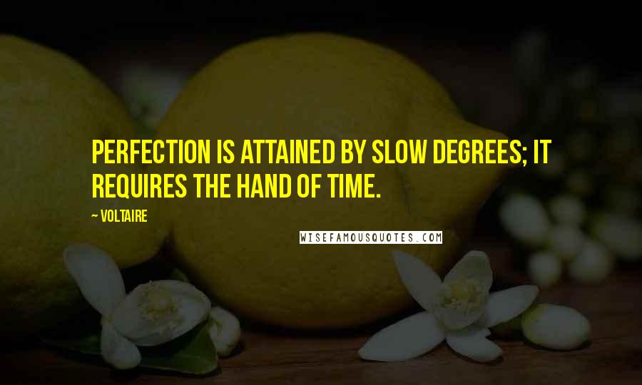 Voltaire Quotes: Perfection is attained by slow degrees; it requires the hand of time.