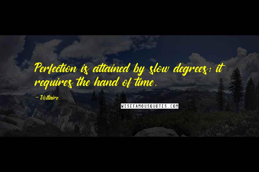 Voltaire Quotes: Perfection is attained by slow degrees; it requires the hand of time.