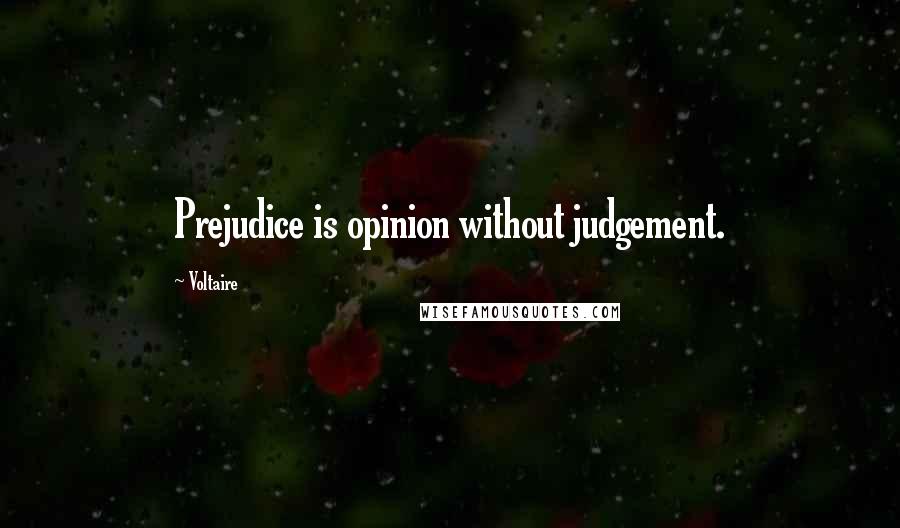 Voltaire Quotes: Prejudice is opinion without judgement.