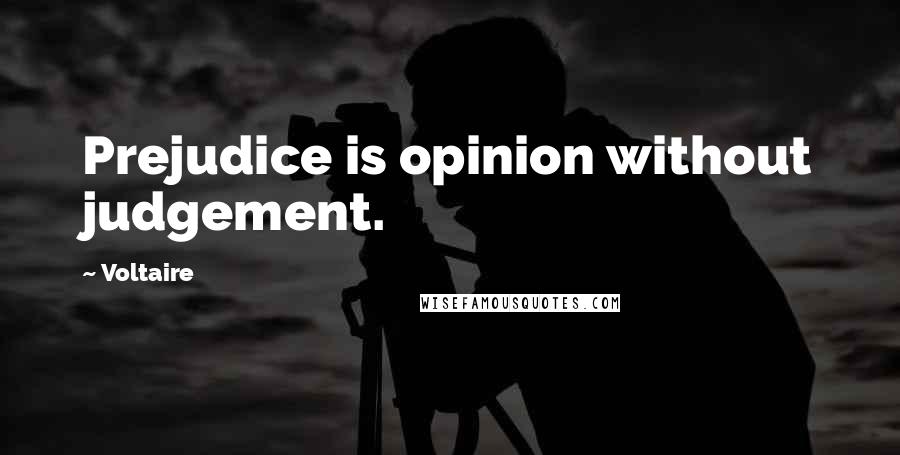 Voltaire Quotes: Prejudice is opinion without judgement.