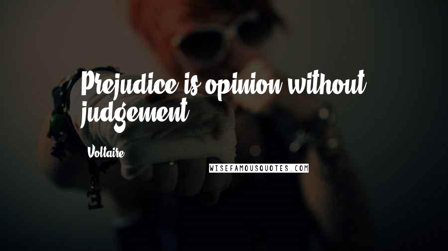 Voltaire Quotes: Prejudice is opinion without judgement.