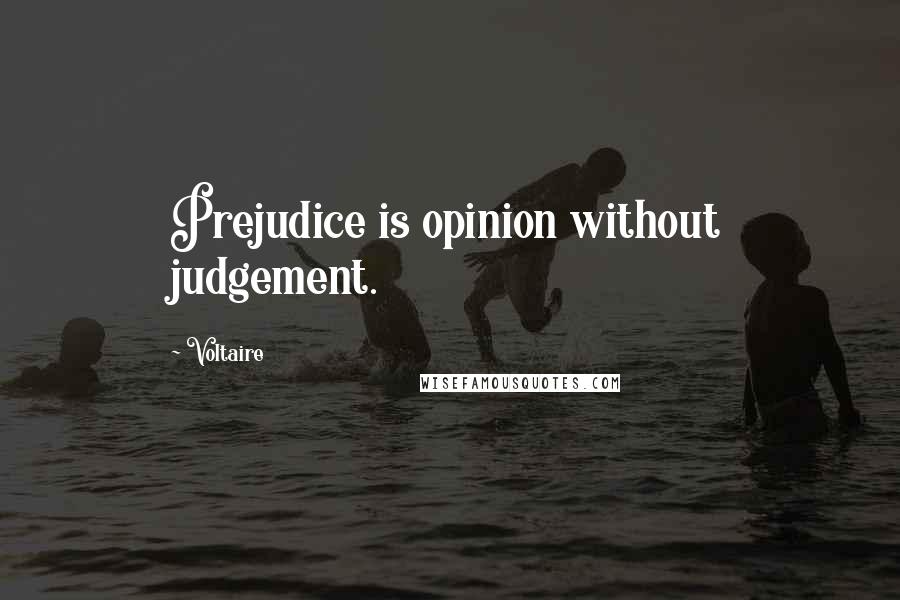 Voltaire Quotes: Prejudice is opinion without judgement.