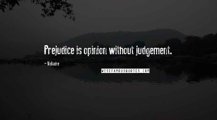 Voltaire Quotes: Prejudice is opinion without judgement.