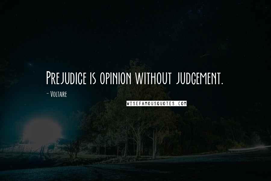 Voltaire Quotes: Prejudice is opinion without judgement.