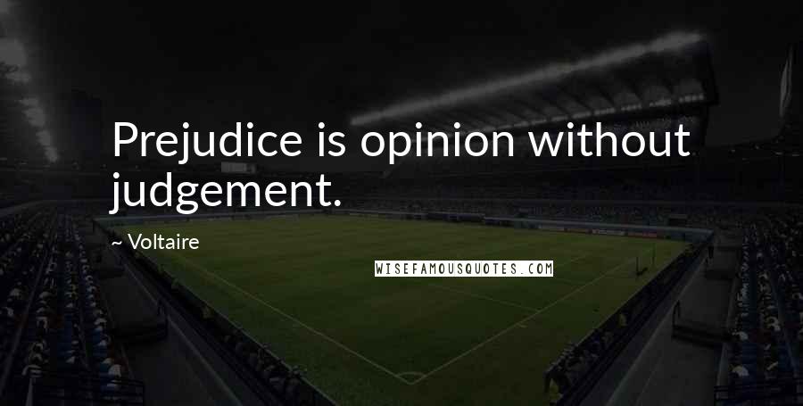 Voltaire Quotes: Prejudice is opinion without judgement.
