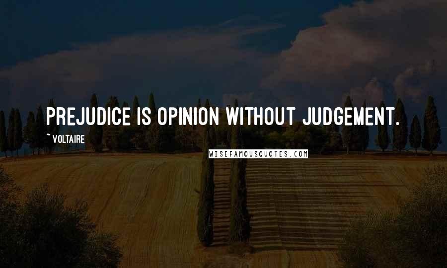 Voltaire Quotes: Prejudice is opinion without judgement.