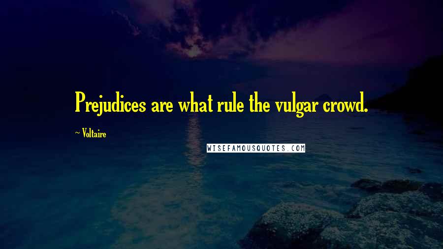 Voltaire Quotes: Prejudices are what rule the vulgar crowd.