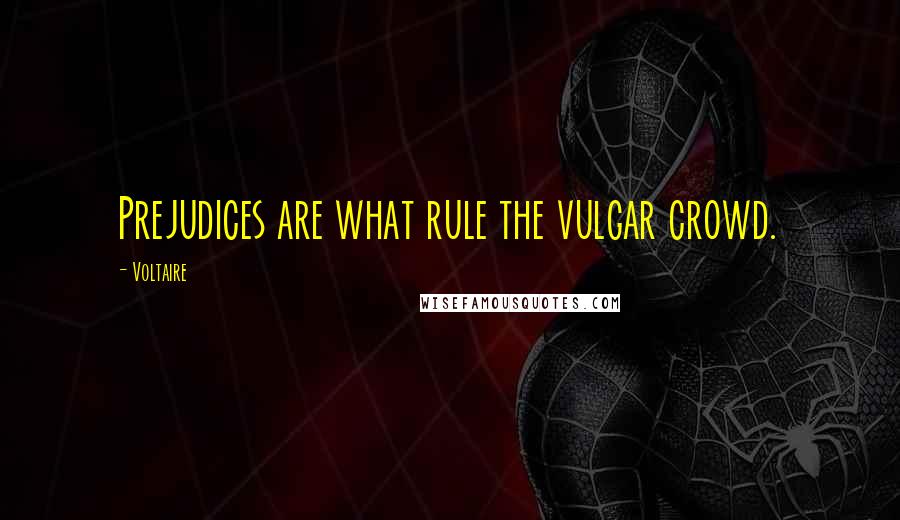 Voltaire Quotes: Prejudices are what rule the vulgar crowd.