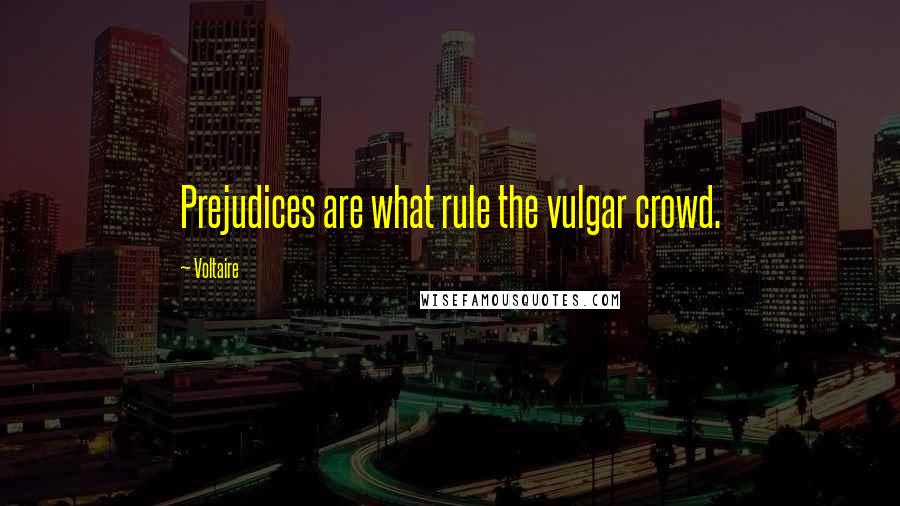 Voltaire Quotes: Prejudices are what rule the vulgar crowd.