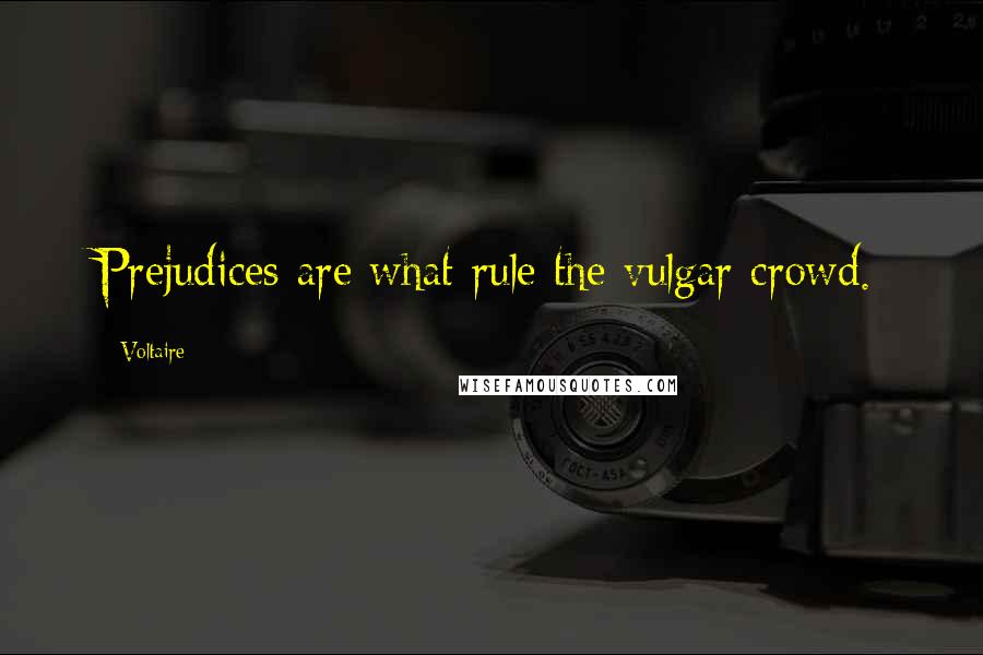 Voltaire Quotes: Prejudices are what rule the vulgar crowd.