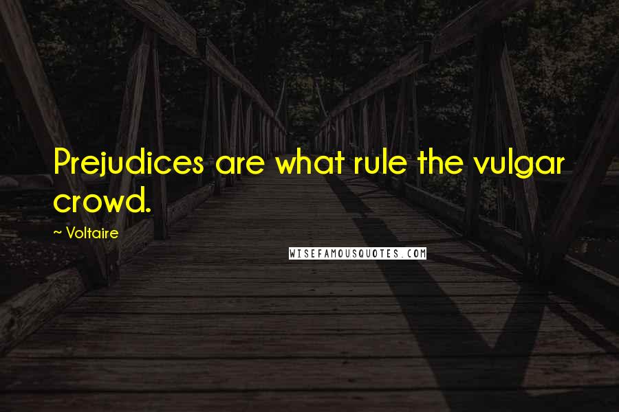 Voltaire Quotes: Prejudices are what rule the vulgar crowd.