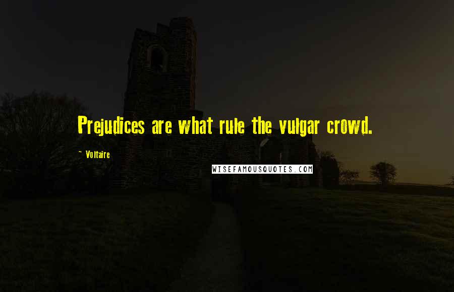 Voltaire Quotes: Prejudices are what rule the vulgar crowd.