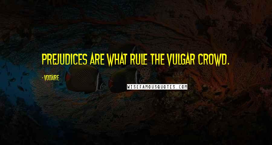 Voltaire Quotes: Prejudices are what rule the vulgar crowd.