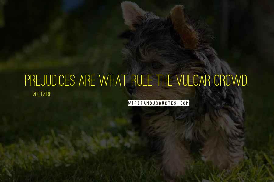 Voltaire Quotes: Prejudices are what rule the vulgar crowd.