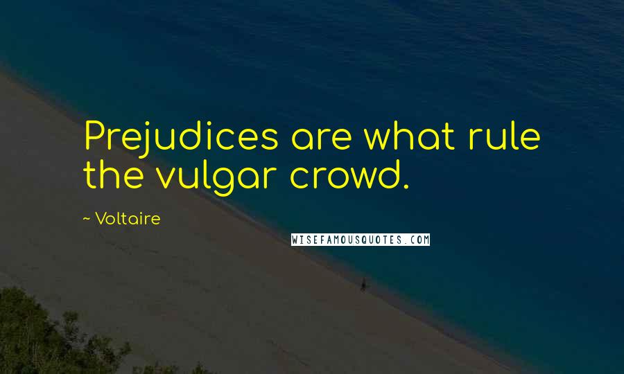 Voltaire Quotes: Prejudices are what rule the vulgar crowd.