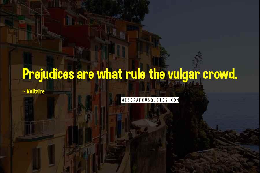 Voltaire Quotes: Prejudices are what rule the vulgar crowd.