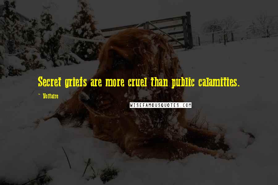 Voltaire Quotes: Secret griefs are more cruel than public calamities.