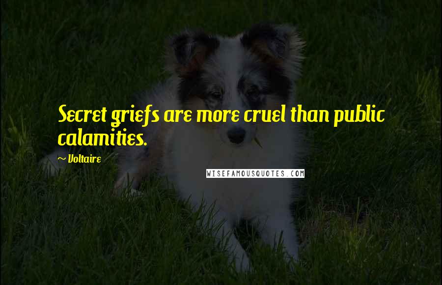 Voltaire Quotes: Secret griefs are more cruel than public calamities.