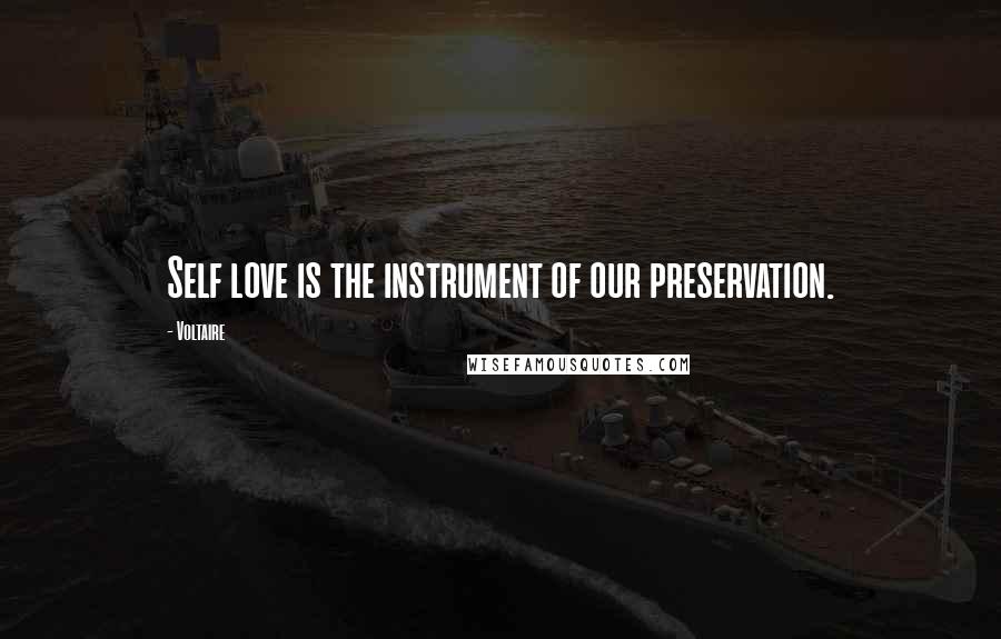 Voltaire Quotes: Self love is the instrument of our preservation.