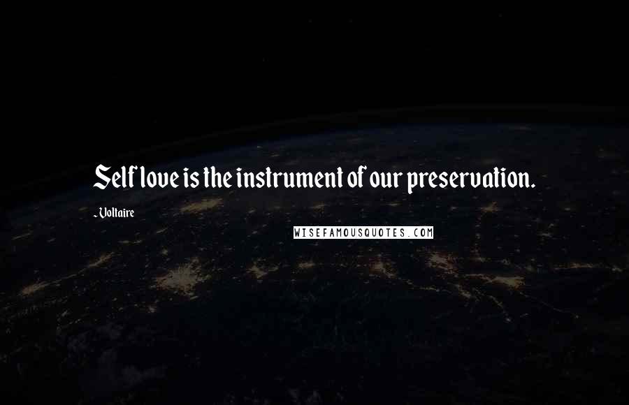 Voltaire Quotes: Self love is the instrument of our preservation.