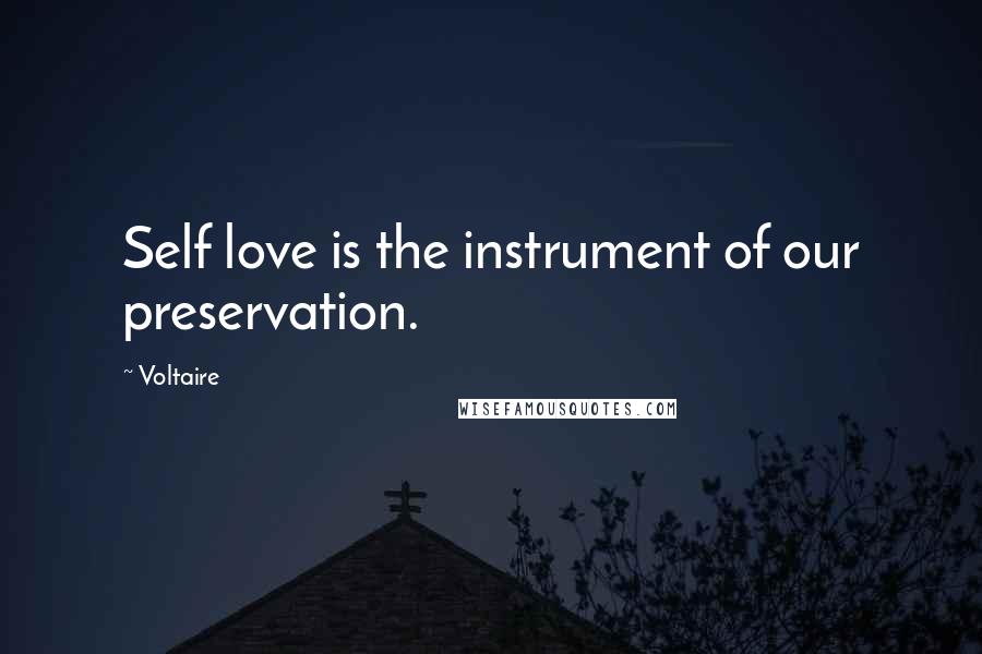 Voltaire Quotes: Self love is the instrument of our preservation.