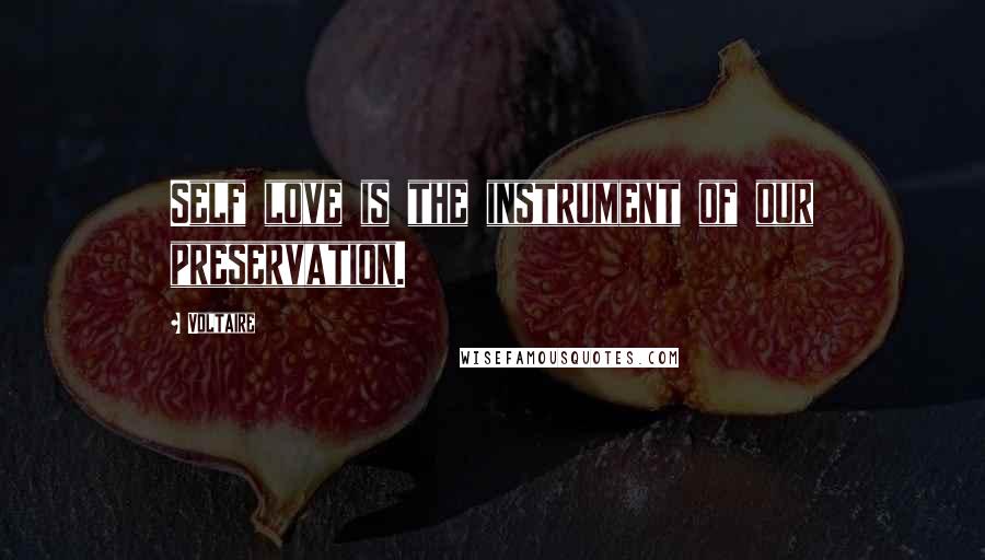 Voltaire Quotes: Self love is the instrument of our preservation.