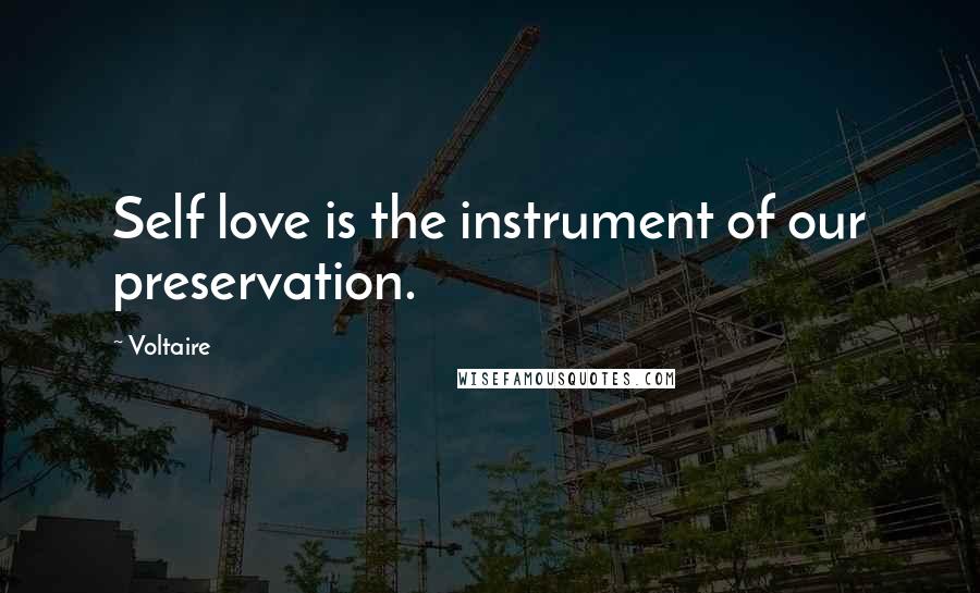 Voltaire Quotes: Self love is the instrument of our preservation.