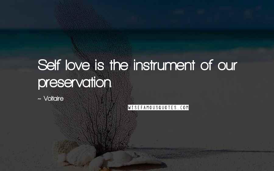 Voltaire Quotes: Self love is the instrument of our preservation.