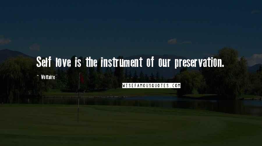 Voltaire Quotes: Self love is the instrument of our preservation.