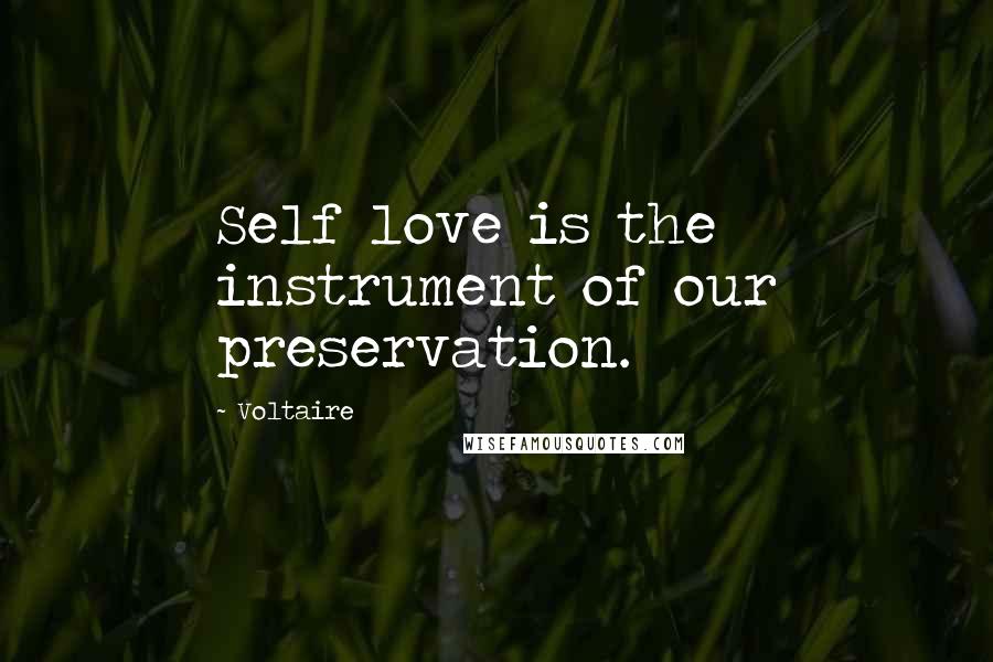 Voltaire Quotes: Self love is the instrument of our preservation.