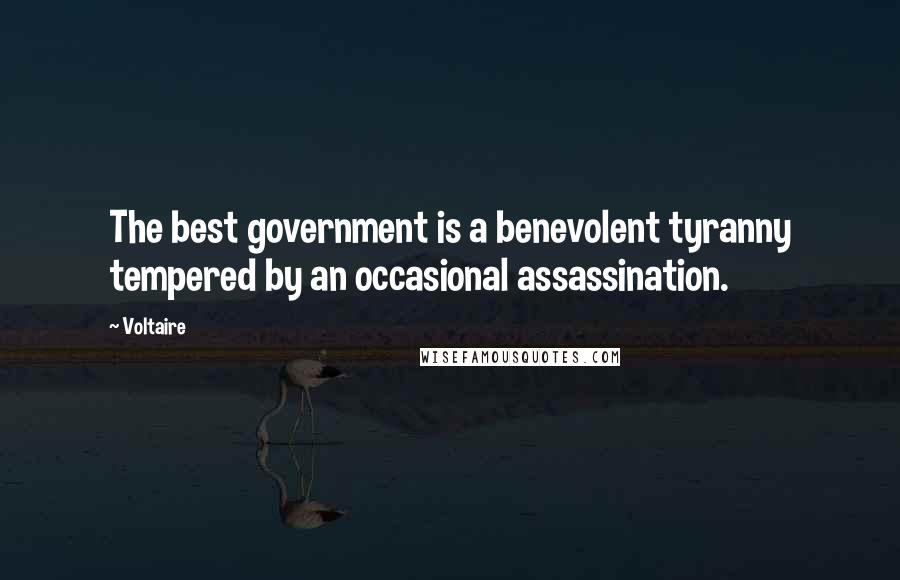 Voltaire Quotes: The best government is a benevolent tyranny tempered by an occasional assassination.