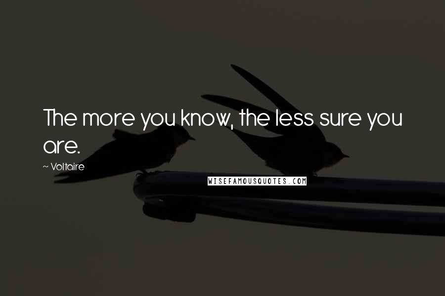Voltaire Quotes: The more you know, the less sure you are.