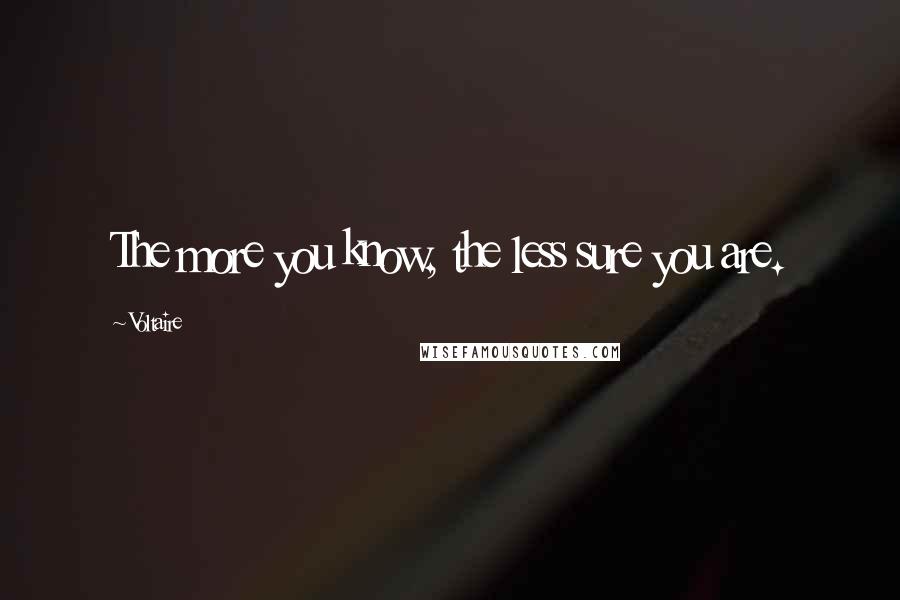 Voltaire Quotes: The more you know, the less sure you are.