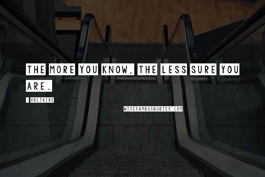 Voltaire Quotes: The more you know, the less sure you are.
