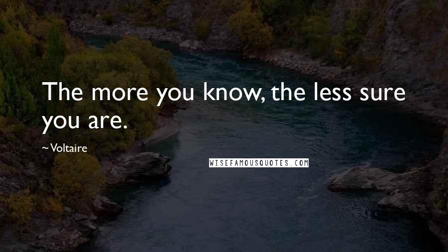 Voltaire Quotes: The more you know, the less sure you are.