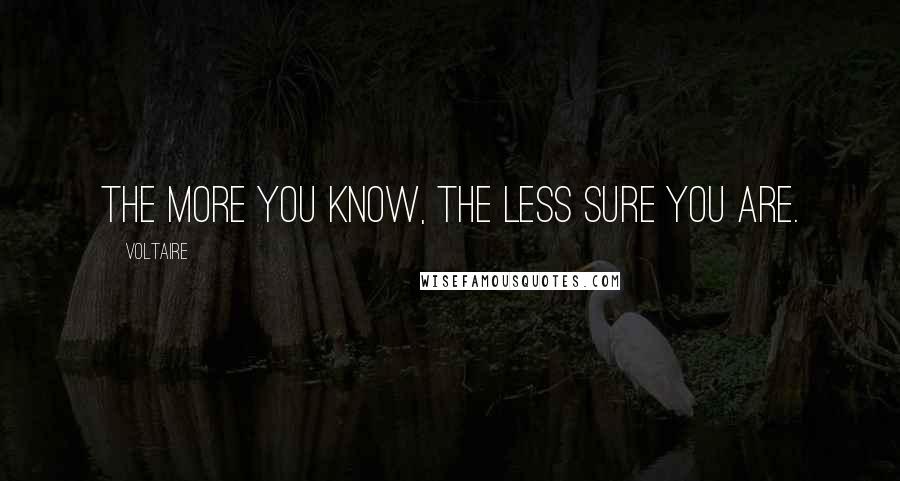 Voltaire Quotes: The more you know, the less sure you are.