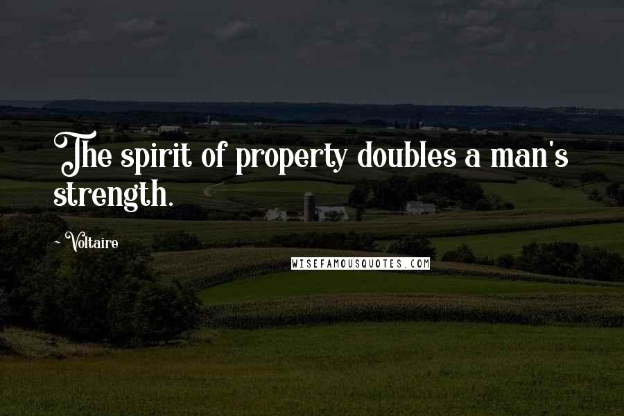 Voltaire Quotes: The spirit of property doubles a man's strength.