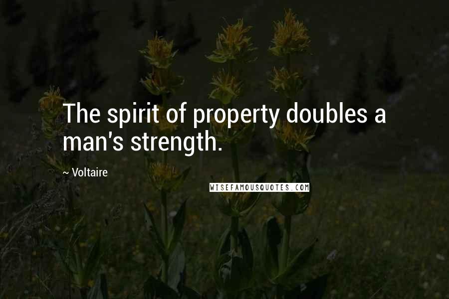 Voltaire Quotes: The spirit of property doubles a man's strength.