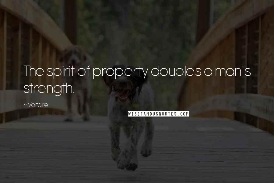 Voltaire Quotes: The spirit of property doubles a man's strength.