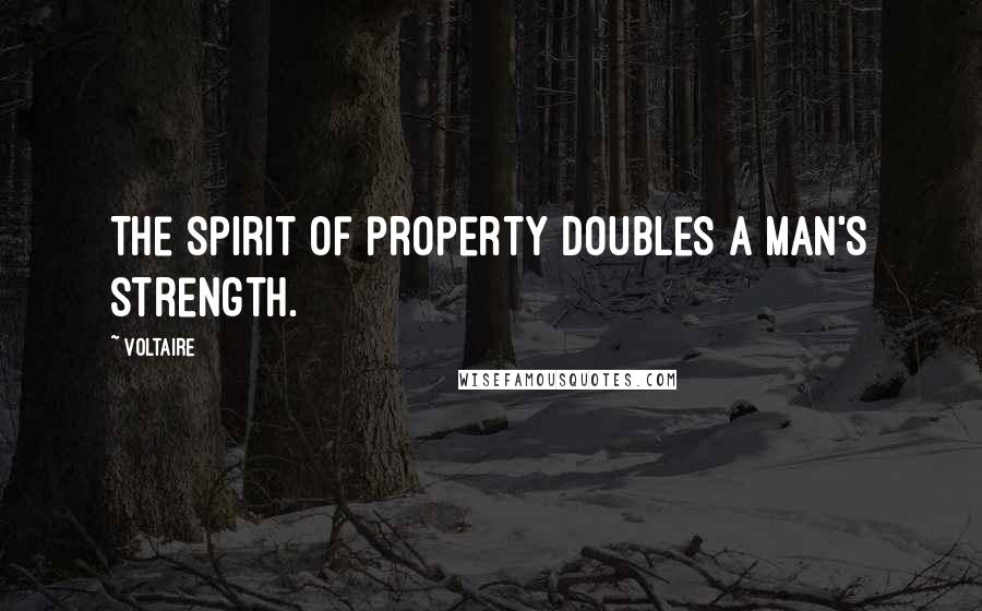 Voltaire Quotes: The spirit of property doubles a man's strength.