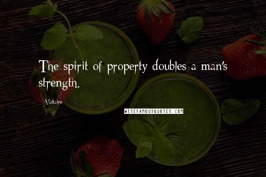 Voltaire Quotes: The spirit of property doubles a man's strength.