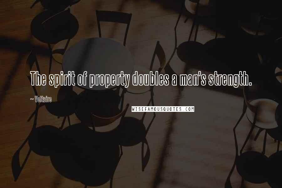 Voltaire Quotes: The spirit of property doubles a man's strength.