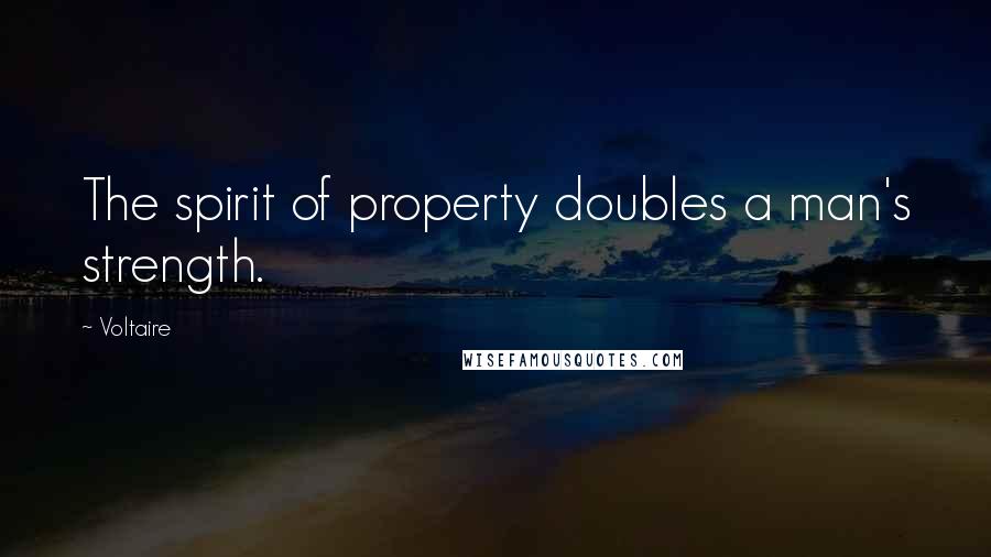 Voltaire Quotes: The spirit of property doubles a man's strength.